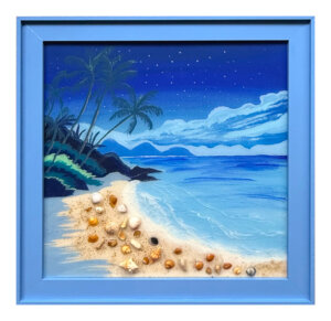 Curved Beach at Night (16x16)