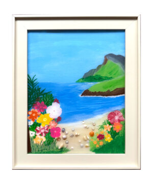 Painted Flowers with Mountain (11x14)
