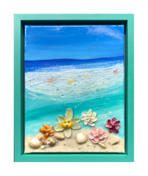 Shell Flowers and Bubbles on the Beach (11x14)