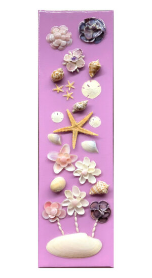 Shells on Vertical Fuschia Background (7x24)