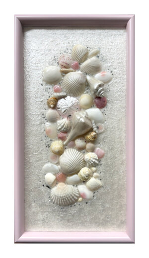 Shells on Decorative White Background (8x16)