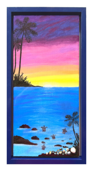 Night with Baby Turtles (10x20)