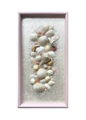 Shells on Decorative White Background (8x16)