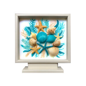 Leaves with Starfish and Shells (8x9)